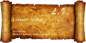 Lohner Vidor névjegykártya
